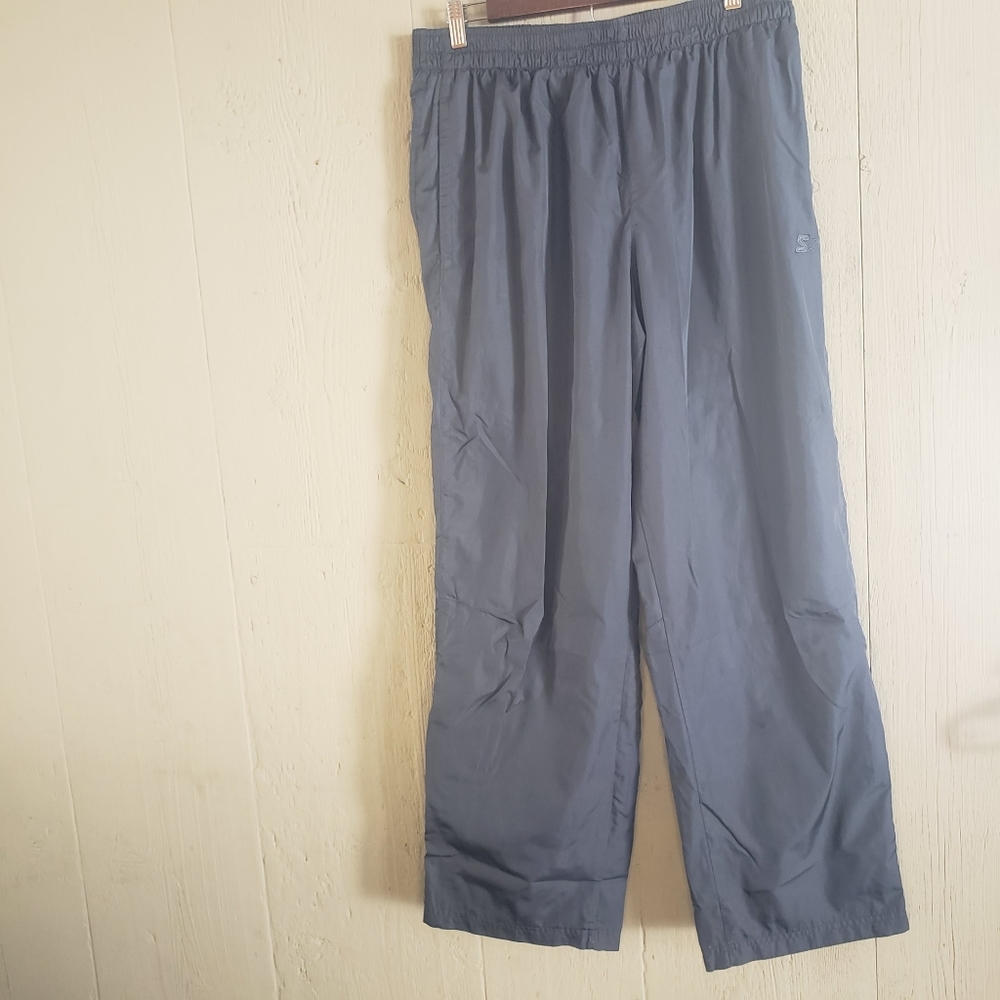 Starter Windbreaker Drawstring Track Pants Ankle Zip Gray Size Large